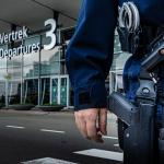 A Koninklijke Marechaussee officer at Schiphol Airport