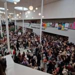 Gaza support protesters inside the University of Amsterdam building on Roeterseiland, 13 May 2024