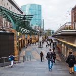 Shopping street Beurstraverse in Rotterdam, Netherlands.