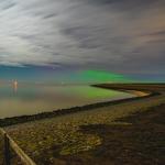 The Northern Lights (Aurora Borealis) make in appearance in the skies over Friesland. 14 April 2023