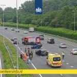 Crash that resulted in three driving lines being closed on the A2 by Sint-Michielgestel.