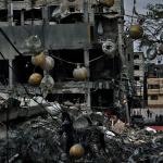 Destruction of entire buildings during Israeli bombardments in the Gaza Strip during 2023