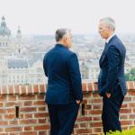 Viktor Orban and Jens Stoltenberg during their meeting in Budapest on Wednesday, June 12. 