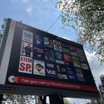 A billboard in Amsterdam showing campaign posters for the European Parliament elections on 6 June 2024