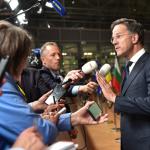 Outgoing Prime Minister Mark Rutte speaking to the press after the European Union's informal leaders' meeting in Brussels, 17 June 2024