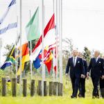 King Willem-Alexander and Piet Ploeg of Stichting Vliegramp MH17 arrive at Vijfhuizen park to commemorate the 10th anniversary of the MH17 disaster, 17 July 2024