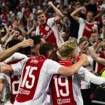 Ajax celebrates Branco van den Boomen's 1-0 during the UEFA Europa League 2nd preliminary round match between Ajax Amsterdam and FK Vojvodina at the Johan Cruijff ArenA on July 25, 2024 in Amsterdam, Netherlands.