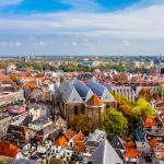 Aerial view of Zwolle from Peperbus tower in the center of the city