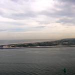 The calm before the storm: Looking out over the North Sea from Nieuwe Waterweg along the coast near Rotterdam. 9 July 2024