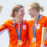 Rowers Ymke Clevering and Veronique Meester won Olympic gold in the double skulls, 2 August 2024