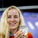 Manon Veenstra wins silver after the BMX final at the 2024 Paris Olympic Games.