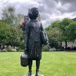 Anne Frank statue on Merwedeplein in Amsterdam