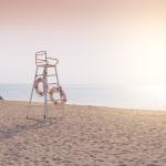 A lifeguard chair on the beach