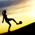 Woman playing football