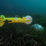 Image of a underwater drone made by Exail Robotics Belgium. 