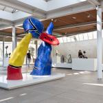 Joan Miró's, Lovers playing with almond blossom, 1975, in the Beelden aan Zee Museum. Painted synthetic resin