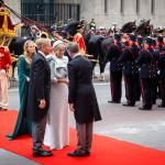 King Willem-Alexander, Queen Máxima and Princess Amalia are greeted as they walk from the Glass Carriage to the Schouwburg to deliver the Prinsjesdag Speech from the Throne. 17 September 2024