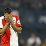 David Hancko shows his dissapointment during the UEFA Champions League match between Feyenoord Rotterdam and Bayer 04 Leverkusen at Feyenoord Stadion de Kuip on September 19, 2024 in Rotterdam, Netherlands.