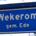 A sign marking the entrance to the village of Wekerom, in Ede, Gelderland. 21 September 2022