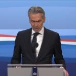 Prime Minister Dick Schoof at the end of his press conference a day after a tense debate in Parliament. 20 September 2024