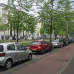 Cars parked on a street in The Hague