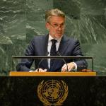 Prime Minister Dick Schoof addressing the 79th United Nations General Assembly. 27 September 2024