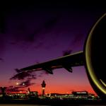 A KLM aircraft at Schiphol Airport near in Amsterdam during the overnight period