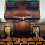 View towards the organ in the Waalse Kerk (Walloon Church) in Maastricht, Netherlands