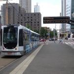 A tram on Wilhelminaplein in Rotterdam, 21 June 2017
