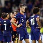  A disappointed Micky van de Ven of the Netherlands after the UEFA Nations League match between Germany and Netherlands at the Allianz Arena on October 14, 2024 in Munich, Germany.