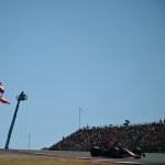 Red Bull Racing's Dutch driver Max Verstappen races during the United States Formula One Grand Prix at the Circuit of the Americas in Austin, Texas, on October 20, 2024. 