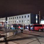 Emergency services at a fire in an asylum shelter on a ship in Zaandam, 31 October 2024