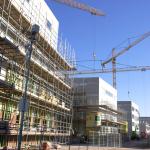 Construction site with buildings under construction in Nijmegen, 8 February 2023