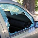Car with a broken window