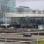 The front entrance and surrounding area at the Amsterdam Sloterdijk train and metro station. 7 April 2023