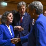 Marjolein Faber and Ylva Johansson meet at the EU Justice and Home Affairs Council meeting. 10 October 2024