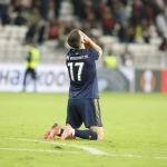 Alec Van Hoorenbeeck of Twente gestures at the end of the the UEFA Europa League match between OGC Nice and FC Twente in Nice, France, 07 November 2024.