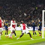 Anton Gaaei of Ajax, Bertrand Traore of Ajax, Mika Godts of Ajax, Brian Brobbey of Ajax celebrate the 4-0 during the UEFA Europa League match between AFC Ajax Amsterdam and Maccabi Tel-Aviv at the Johan Cruijff ArenA on November 7, 2024 in Amsterdam , The Netherlands.
