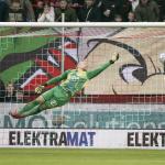 FC Twente scores the 2-1 during the Dutch Eredivisie match between FC Twente and Ajax Amsterdam at De Grolsch Veste Stadium on November 10, 2024 in Enschede, the Netherlands.