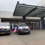 Police vehicles parked outside of City Hall in Amsterdam. 8 November 2024