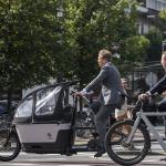 Man riding a Carqon cargo bike in Amsterdam, 23 September 2024