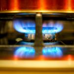 Heating up a pot over a gas stove