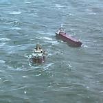 The Valday drifting rudderless in the North Sea, about 20 kilometers off the coast from Hoek van Holland. 6 Dec. 2024