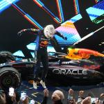 Red Bull driver Max Verstappen of the Netherlands celebrates after winning the Qatar Formula One Grand Prix at the Lusail International Circuit in Lusail, Qatar, Sunday, Dec. 1, 2024.