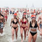 About 10,000 people ran into the North Sea from Scheveningen Beach in The Hague for the annual New Year's Dive. 1 January 2020