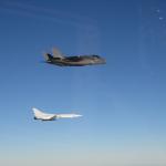 Dutch F-35 fighter jets flying through the sky
