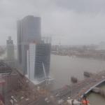 An extremely gloomy day at the Erasmus Bridge in Rotterdam, 16 December 2024