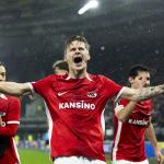David Moller Wolfe of AZ Alkmaar celebrates the 1-0 during the UEFA Europa League match between AZ Alkmaar and AS Roma at the AFAS stadium on January 23, 2025 in Alkmaar, Netherlands