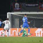 Adam Marhiev of FK RFS scores during the UEFA Europa League match between FK RFS and Ajax Amsterdam, in Riga, Latvia, 23 January 2025. 
