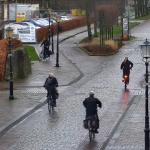 Fighting against the wind from Storm Floriane in Elburg. 6 January 2025